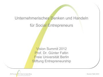 Unternehmerisches Denken und Handeln für Social Entrepreneurs
