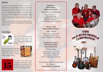 Flyer mit Bandinfo (PDF) - The Old Boys Skiffle Corporation