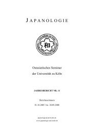 Jahresbericht 2005-2008 - Japanologie - Universität zu Köln