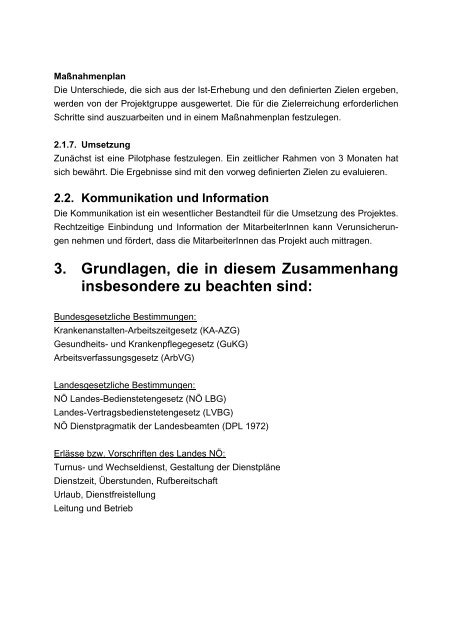 Leitfaden für die Gestaltung von Dienst(zeit ... - NÖ Landesheime