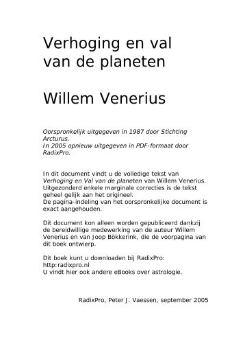 Verhoging en Val van de Planeten - RadixPro