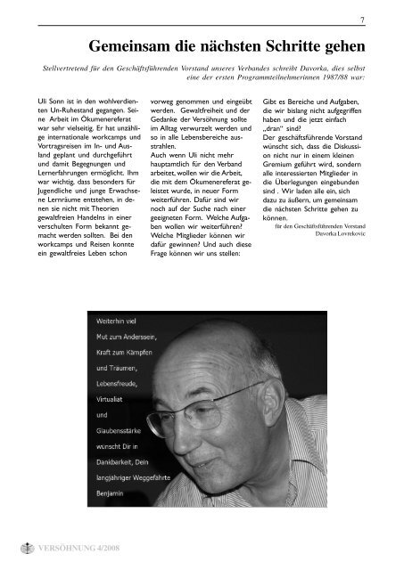 Rundbrief 4/2008 - Internationaler Versöhnungsbund