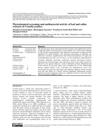 Phytochemical screening and antibacterial activity ... - Dr. DS Kothari