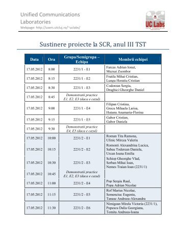 planificare sustinere proiecte