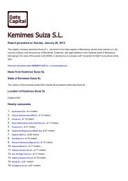 View a PDF summary for Kemimes Suiza SL - Companies - Dato ...