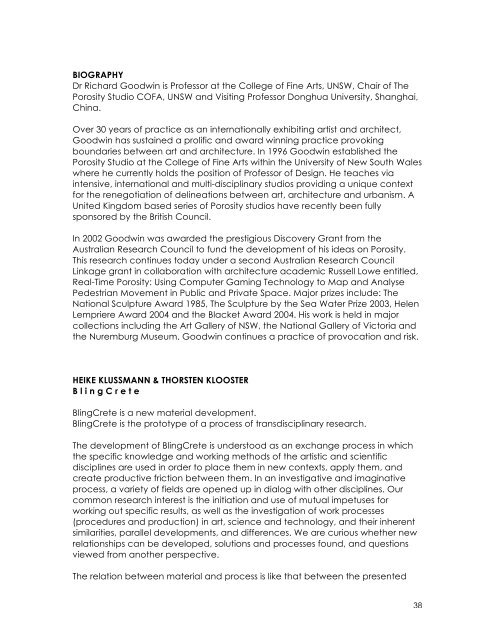 main conference abstracts & biographies - University of New South ...
