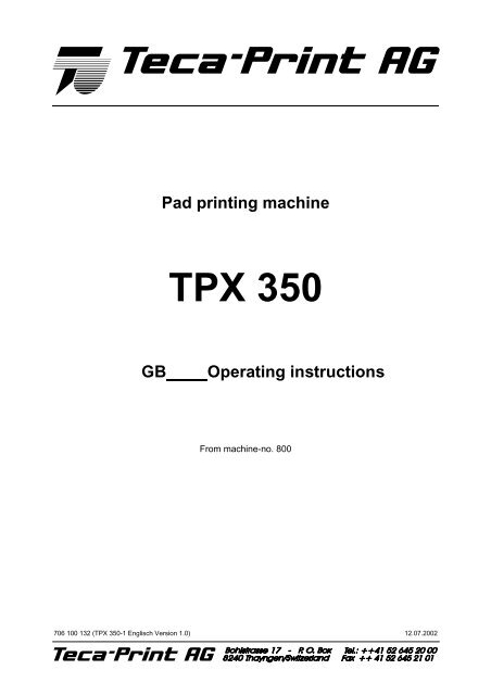 TPX 350 - Teca-Print
