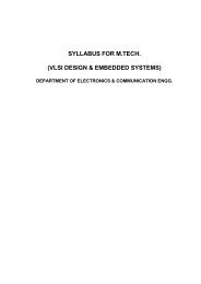 SYLLABUS FOR M.TECH. (VLSI DESIGN & EMBEDDED SYSTEMS)