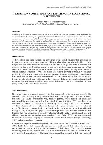 transition competence and resiliency in educational ... - Extranet