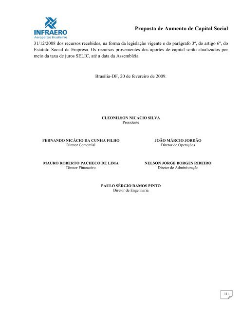 Relatório da Administração 2008 - Infraero