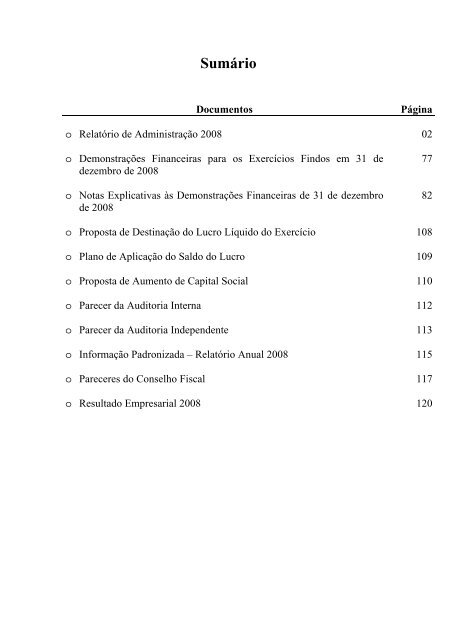 Relatório da Administração 2008 - Infraero