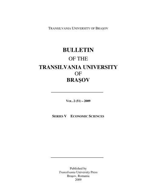 BULLETIN - Biblioteca Universitatii &quot;LUCIAN BLAGA&quot; SIBIU