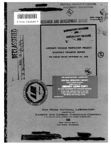 ORNL-1609: 1953-10 (17.0 MB PDF) - the Molten Salt Energy ...