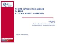 Mobilità sanitaria internazionale Da TESS A TECAS, ASPE