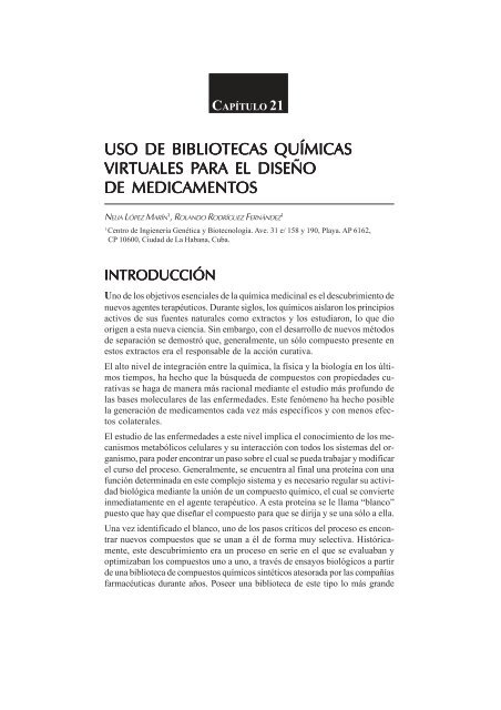 USO DE BIBLIO BIBLIOTECAS TECAS QUÍMICAS ... - Elfos Scientiae