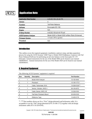 EC-155 Tail Rotor Balance - ACES Systems