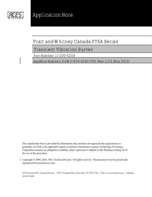 Application Note - ACES Systems