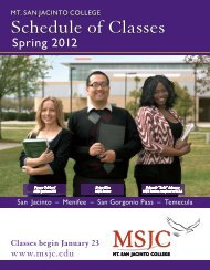 Fall 2012 Schedule of Classes (PDF) - Mt. San Jacinto College