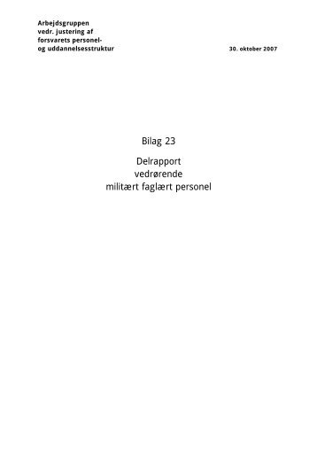 Bilag 23 Delrapport vedrørende militært faglært personel