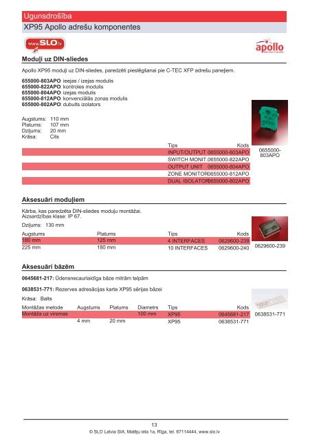 Drošības sistēmu katalogs 2010/V2.0 (PDF) - SLO Latvia