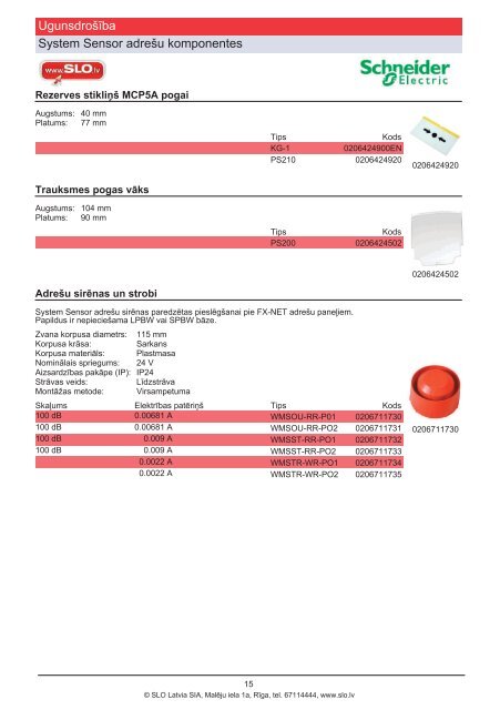 Drošības sistēmu katalogs 2010/V2.0 (PDF) - SLO Latvia