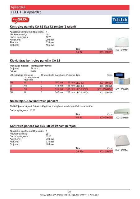 Drošības sistēmu katalogs 2010/V2.0 (PDF) - SLO Latvia