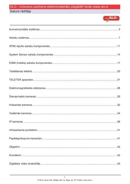 Drošības sistēmu katalogs 2010/V2.0 (PDF) - SLO Latvia