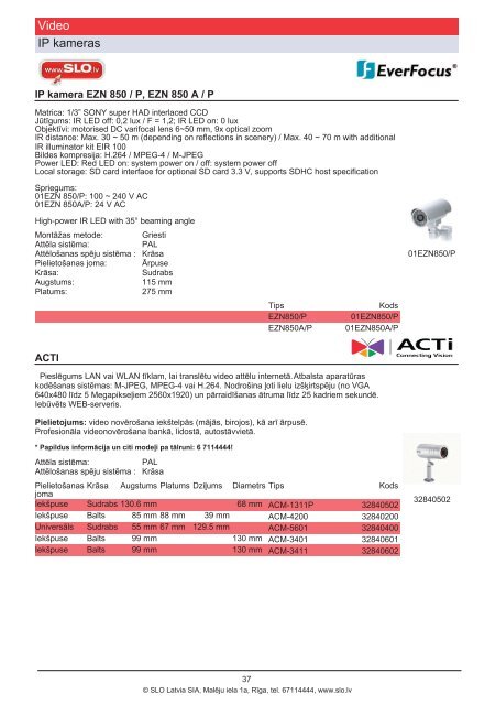 Drošības sistēmu katalogs 2010/V2.0 (PDF) - SLO Latvia