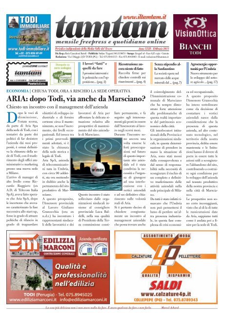 scarica il giornale in pdf - Tam Tam