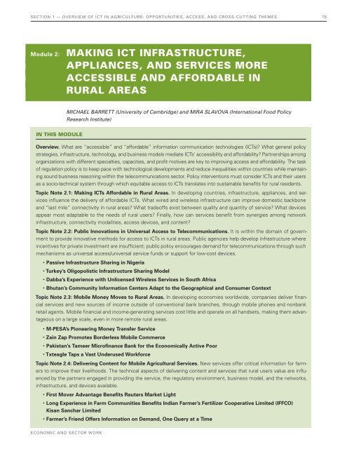 ict in agriculture - Commonwealth Telecommunications Organisation