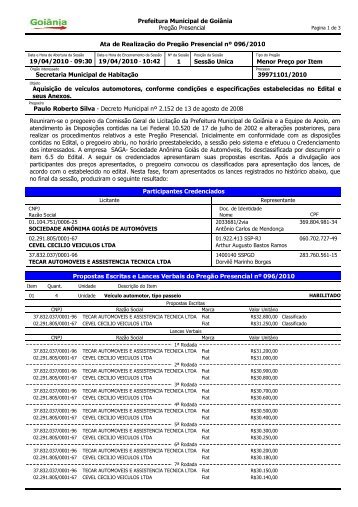 Seagate Crystal Reports - S241R - Prefeitura de Goiânia