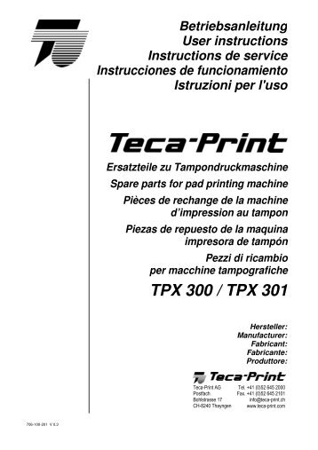 TPX 300 / TPX 301 - Teca-Print