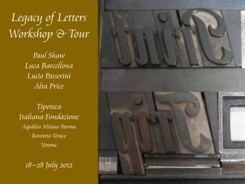 Legacy of Letters Workshop & Tour - Paul Shaw Letter Design
