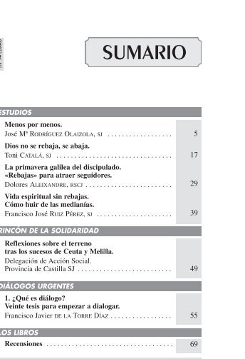 SUMARIO - Editorial Sal Terrae