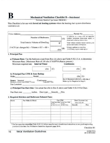 Mechanical Ventilation Checklist B (PDF )