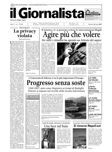 Progresso senza soste - Scuola di Giornalismo - Università degli ...