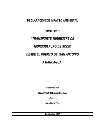 Transporte Terrestre de Hidrosulfuro de Sodio desde el