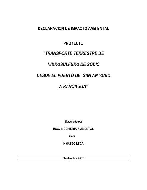 Transporte Terrestre de Hidrosulfuro de Sodio desde el