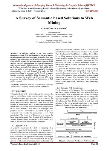 A Survey of Semantic based Solutions to Web Mining - IJETTCS ...