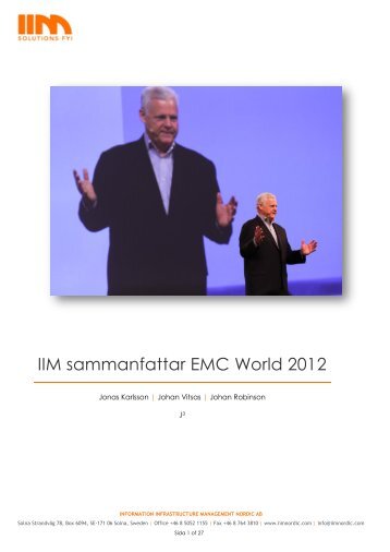 IIM Sammanfattar EMC World 2012 - iim nordic ab