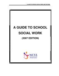 A Guide to School Social Work (2007 Edition - National Council of ...
