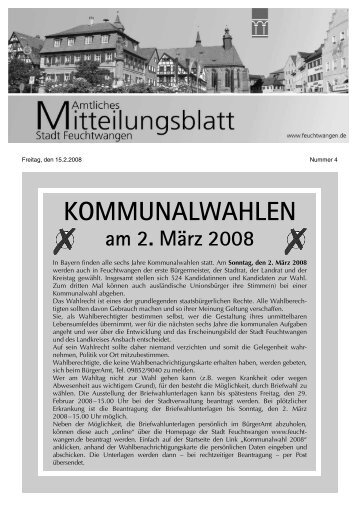 KOMMUNALWAHLEN - Stadt Feuchtwangen