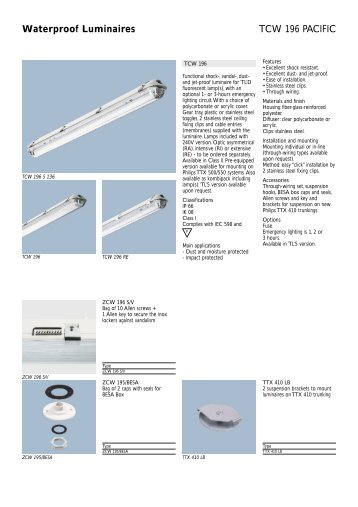 Waterproof Luminaires TCW 196 PACIFIC - Philips Lighting Asia ...