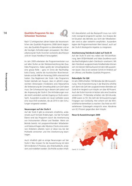 Jahresbericht 2009 - Schweizer Tourismus-Verband