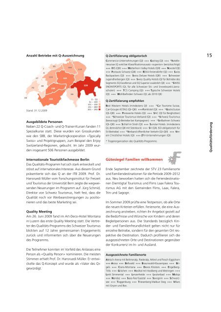 Jahresbericht 2009 - Schweizer Tourismus-Verband