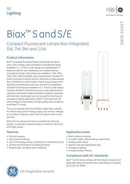 GE BIAX S F7BX 37660 840 7 watt G23 7W 