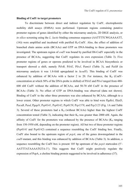 Gene regulation in Streptococcus pneumoniae - RePub - Erasmus ...