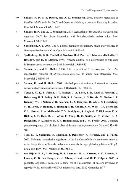 Gene regulation in Streptococcus pneumoniae - RePub - Erasmus ...