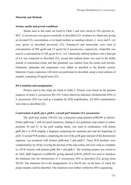 Gene regulation in Streptococcus pneumoniae - RePub - Erasmus ...