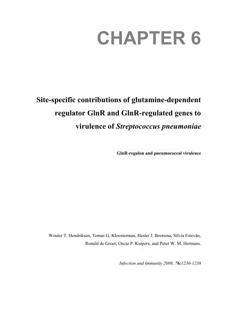 Gene regulation in Streptococcus pneumoniae - RePub - Erasmus ...